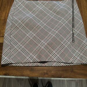White House Black Market Checkered Mini Skirt with Zipper